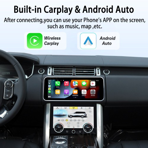 Viknav 12.3 inch Android Radio For Land Rover Range Rover Vogue L405 2013-2017 Wireless Carplay Android Auto Multimedia player GPS Navigation Auto Stereo Touch Screen(Ivory)