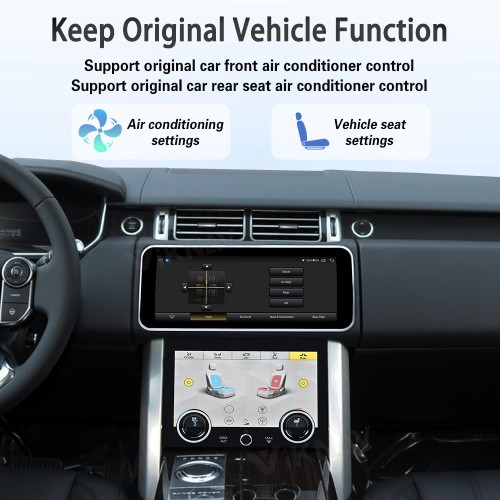Viknav 12.3 inch Android Radio For Land Rover Range Rover Vogue L405 2013-2017 Wireless Carplay Android Auto Multimedia player GPS Navigation Auto Stereo Touch Screen(Beige)