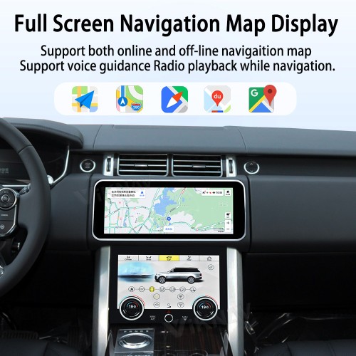 Viknav 12.3 inch Android Radio For Land Rover Range Rover Vogue L405 2013-2017 Wireless Carplay Android Auto Multimedia player GPS Navigation Auto Stereo Touch Screen(Ivory)