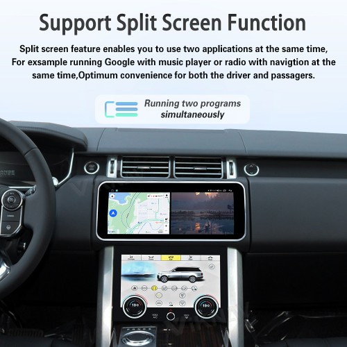 Viknav 12.3 inch Android Radio AC Panel For Land Rover Range Rover Vogue L405 2013-2017 Wireless Carplay Android Auto Multimedia player GPS Navigation Auto Stereo Air Conditioning Touch Screen(Ivory)