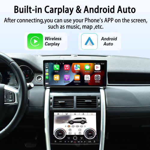 Viknav Android Radio AC Panel For Land Rover Discovery Sport L550 2015-2019 Multimedia Player GPS Navigation Stereo Wireless Carplay Android Auto Air Conditioning Control Touch Screen