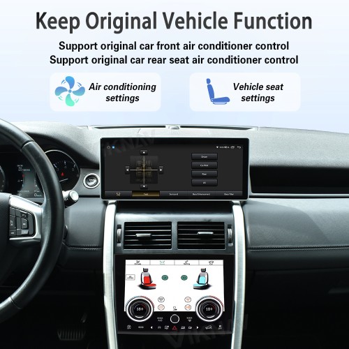 Viknav Android Radio AC Panel For Land Rover Discovery Sport L550 2015-2019 Multimedia Player GPS Navigation Stereo Wireless Carplay Android Auto Air Conditioning Control Touch Screen