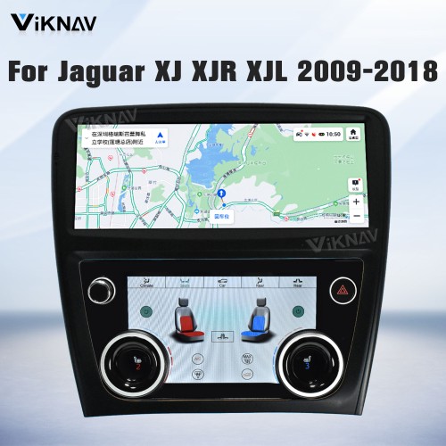 Viknav Android Head Unit & Digital AC Panel Combo for Jaguar XJ XJL XJR 2009-2018 Wireless CarPlay & Retains All Original Functions