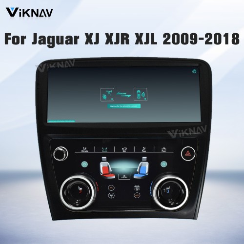 Viknav Android Head Unit & Digital AC Panel Combo for Jaguar XJ XJL XJR 2009-2018 Wireless CarPlay & Retains All Original Functions