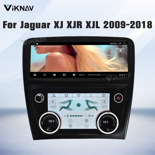 Viknav Android Head Unit & Digital AC Panel Combo for Jaguar XJ XJL XJR 2009-2018 Wireless CarPlay & Retains All Original Functions