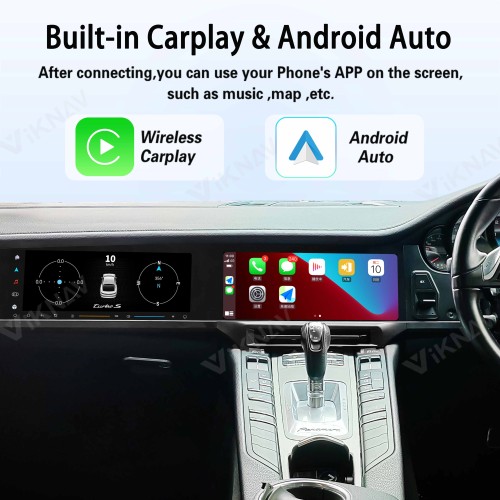 Android System Car Radio For Porsche Panamera 2010-2016 Auto Stereo Wireless Carplay GPS Navigation Multimedia Player Head Unit RHD Dual 12.3 Inch Touch Screen (128GB)
