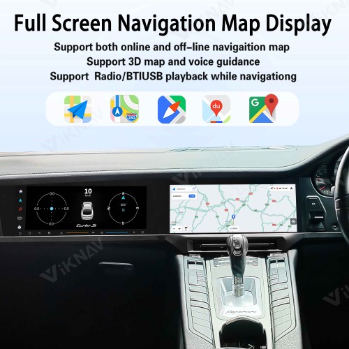 Android System Car Radio For Porsche Panamera 2010-2016 Auto Stereo Wireless Carplay GPS Navigation Multimedia Player Head Unit RHD Dual 12.3 Inch Touch Screen (128GB)