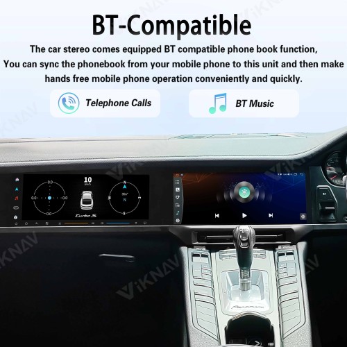 Android System Car Radio For Porsche Panamera 2010-2016 Auto Stereo Wireless Carplay GPS Navigation Multimedia Player Head Unit RHD Dual 12.3 Inch Touch Screen (128GB)