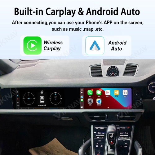 Android System Car Stereo Radio For Porsche Cayenne 2018-2023 Auto Stereo Wireless Carplay GPS Navigation Multimedia Player 128GB RHD Dual 12.3 Inch Touch Screen