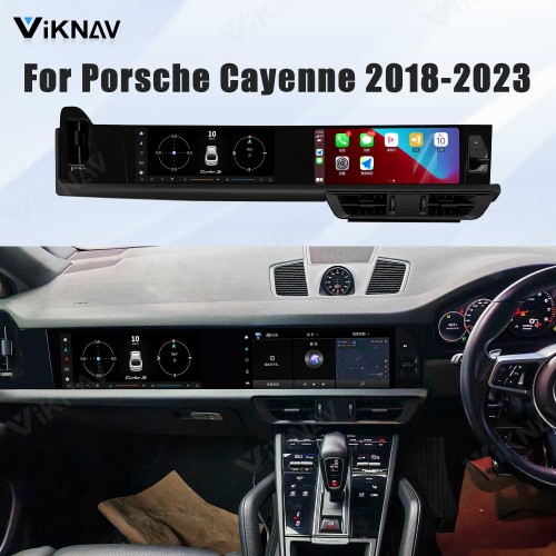 Android System Car Stereo Radio For Porsche Cayenne 2018-2023 Auto Stereo Wireless Carplay GPS Navigation Multimedia Player 128GB RHD Dual 12.3 Inch Touch Screen
