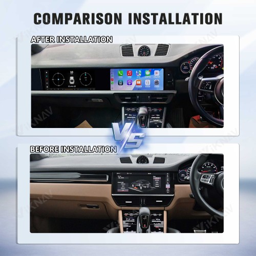 Android System Car Stereo Radio For Porsche Cayenne 2018-2023 Auto Stereo Wireless Carplay GPS Navigation Multimedia Player 128GB RHD Dual 12.3 Inch Touch Screen