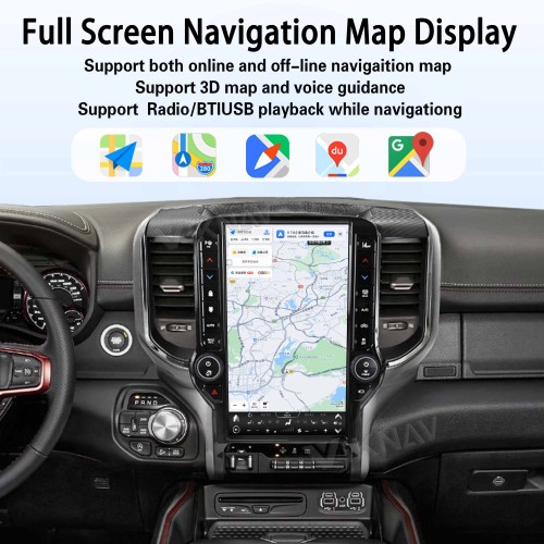 VIKNAV 13.6 Inch Android Head Unit For 2019-2024 Dodge Ram Car Stereo Radio GPS Navigation Carplay Multimedia Video Player (128GB)