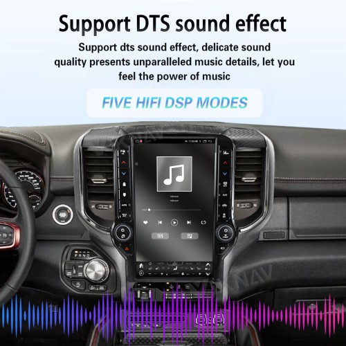 VIKNAV 13.6 Inch Android Head Unit For 2019-2024 Dodge Ram Car Stereo Radio GPS Navigation Carplay Multimedia Video Player (128GB)