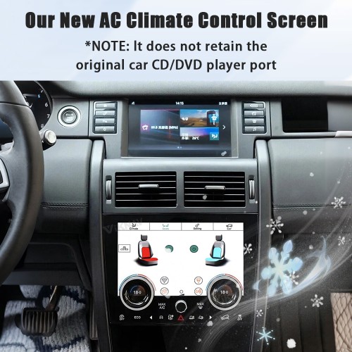Viknav Android Radio AC Panel For Land Rover Discovery Sport L550 2015-2019 Multimedia Player GPS Navigation Stereo Wireless Carplay Android Auto Air Conditioning Control Touch Screen