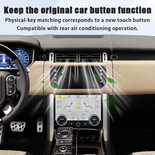 Viknav 12.3 inch Android Radio AC Panel For Land Rover Range Rover Vogue L405 2013-2017 Wireless Carplay Android Auto Multimedia player GPS Navigation Auto Stereo Air Conditioning Touch Screen(Brown)