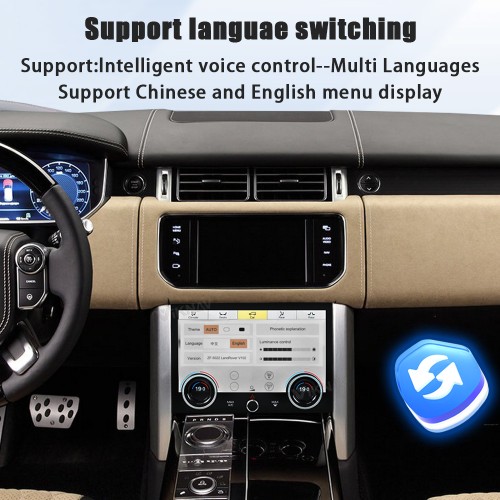 Viknav 12.3 inch Android Radio AC Panel For Land Rover Range Rover Vogue L405 2013-2017 Wireless Carplay Android Auto Multimedia player GPS Navigation Auto Stereo Air Conditioning Touch Screen(Black)