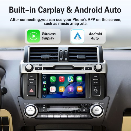 Viknav Linux Interface Box for Toyota Prado 2014-2021 Wireless CarPlay Android Auto GPS Navigation Original Car Radio Screen