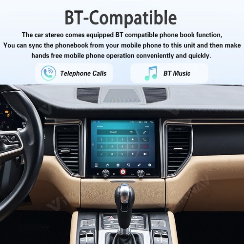 8.4 Inch Car Radio For Porsche Macan 2014-2017 Android System Auto Stereo Wireless Carplay GPS Navigation Multimedia Player Touch Screen Head Unit (128GB)