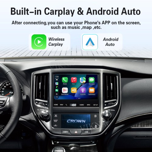 Viknav Linux Interface Box for Toyota Crown 2015-2019 Wireless CarPlay Android Auto GPS Navigation Original Car Radio Screen