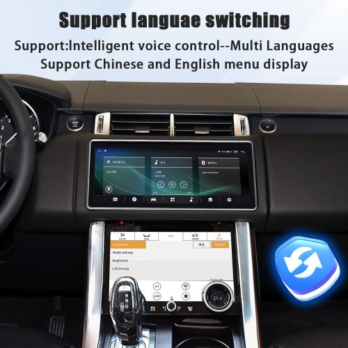 Viknav 12.3 inch Android Radio AC Panel For Land Rover Range Rover Sport L494 2013-2017 Wireless Carplay Android Auto Multimedia Player GPS Navigation Stereo Air Conditioning Touch Screen(Beige)