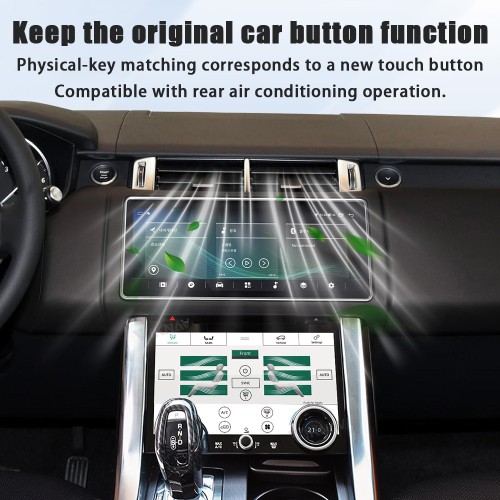 Viknav 12.3 inch Android Radio AC Panel For Land Rover Range Rover Sport L494 2013-2017 Wireless Carplay Android Auto Multimedia Player GPS Navigation Auto Stereo Air Conditioning Touch Screen(Brown)