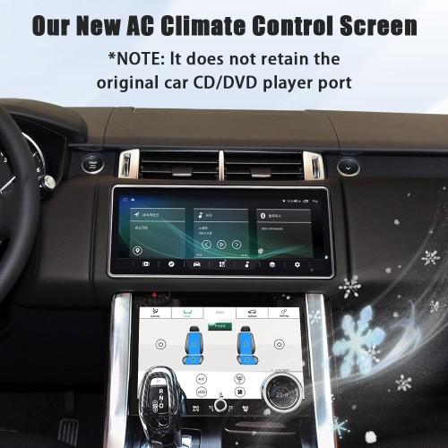 Viknav 12.3 inch Android AC Panel For Land Rover Range Rover Sport L494 2013-2017 Wireless Carplay Android Auto Multimedia Player GPS Navigation Auto Stereo Air Conditioning Touch Screen(Coffee brown)