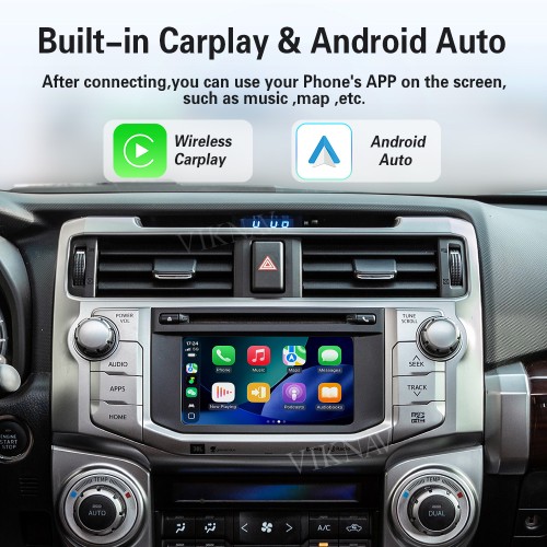 Viknav Linux Interface Box for Toyota 4Runner 2015-2019 Wireless CarPlay Android Auto GPS Navigation Original Car Radio Screen
