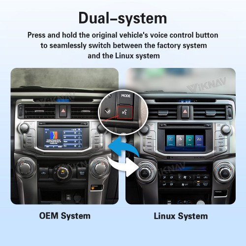 Viknav Linux Interface Box for Toyota 4Runner 2015-2019 Wireless CarPlay Android Auto GPS Navigation Original Car Radio Screen