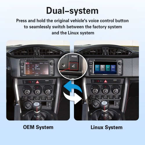 Viknav Linux Interface Box for Toyota 86 86GR 2014-2017 Wireless CarPlay Android Auto GPS Navigation Original Car Radio Screen
