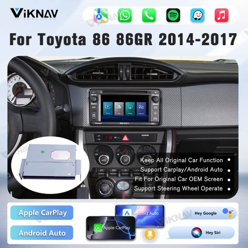 Viknav Linux Interface Box for Toyota 86 86GR 2014-2017 Wireless CarPlay Android Auto GPS Navigation Original Car Radio Screen