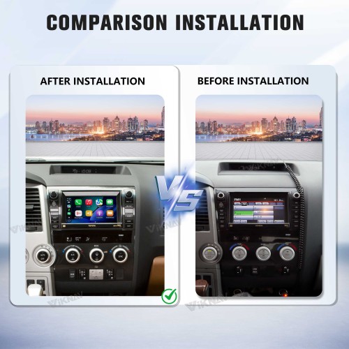 Viknav Linux Interface Box for Toyota Sequoia 2014-2017 Wireless CarPlay Android Auto GPS Navigation Original Car Radio Screen