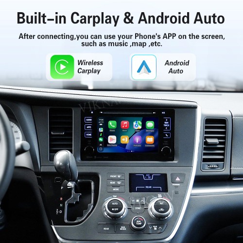 Viknav Linux Interface Box for Toyota Sienna 2015-2017 Wireless CarPlay Android Auto GPS Navigation Original Car Radio Screen