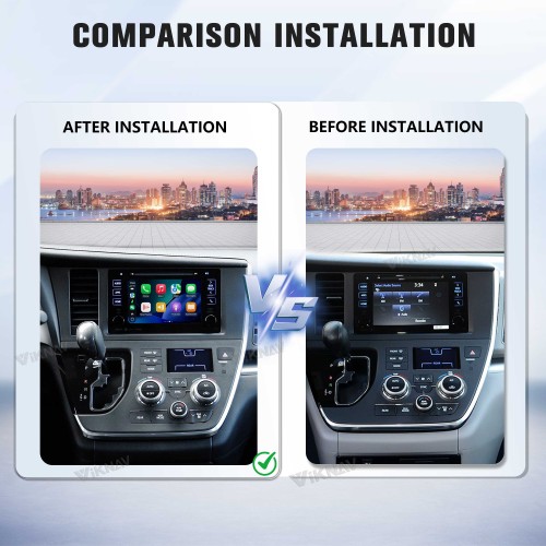 Viknav Linux Interface Box for Toyota Sienna 2015-2017 Wireless CarPlay Android Auto GPS Navigation Original Car Radio Screen