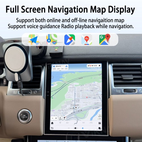 Viknav Android Radio AC Panel For Land Rover Range Sport L320 2009-2013 Wireless Carplay Android Auto Radio Touch Screen GPS Navigation Multimedia Player Air Conditioning Control(Beige-RHD)