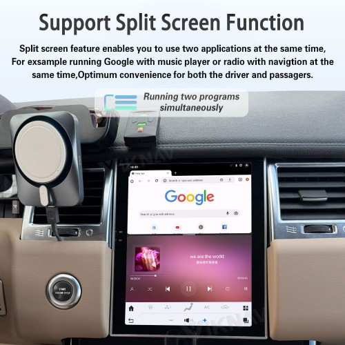 Viknav Android Radio AC Panel For Land Rover Range Sport L320 2009-2013 Wireless Carplay Android Auto Radio Touch Screen GPS Navigation Multimedia Player Air Conditioning Control(Beige-LHD)