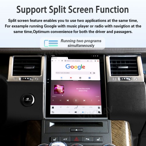 Viknav Android Radio AC Panel For Land Rover Range Sport L320 2009-2013 Wireless Carplay Android Auto Radio Touch Screen GPS Navigation Multimedia Player Air Conditioning Control(Black-RHD)