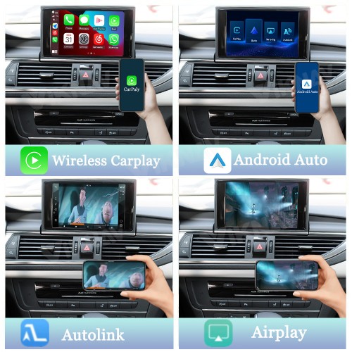 Viknav Linux Interface Box for AUDI A6 A7 2009-2018 Wireless CarPlay Decoder Android Auto GPS Navigatipn Original Car Radio Screen