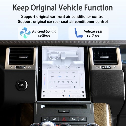 Viknav Android Radio For Land Rover Range Sport L320 2009-2013 Wireless Carplay Android Auto Radio Touch Screen GPS Navigation Multimedia Player Right Hand Driving(Black-RHD)