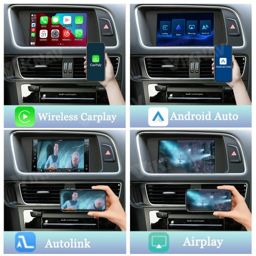 Viknav Linux Interface Box for AUDI Q3 Q5 Q7 2010-2018 Wireless CarPlay Decoder Android Auto GPS Navigatipn Original Car Radio Screen