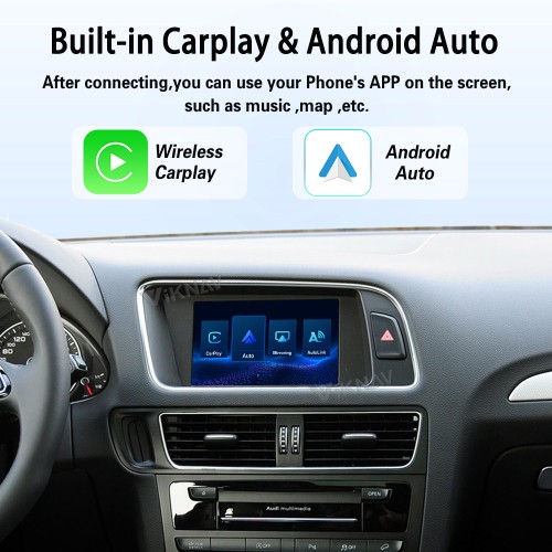 Viknav Linux Interface Box for AUDI Q3 Q5 Q7 2010-2018 Wireless CarPlay Decoder Android Auto GPS Navigatipn Original Car Radio Screen
