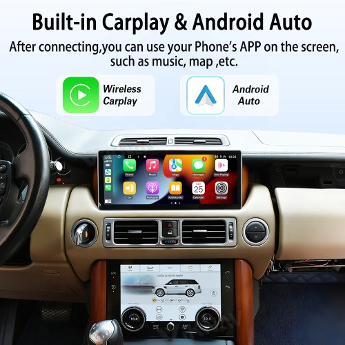 Viknav Android Radio and AC Panel For Land Rover Range Rover V8 L322 2002-2012 Multimedia Player GPS Navigation Stereo Wireless Carplay Android Auto Digital AC Control Touch Screen