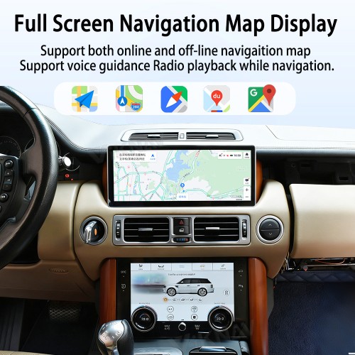 Viknav Android Radio and AC Panel For Land Rover Range Rover V8 L322 2002-2012 Multimedia Player GPS Navigation Stereo Wireless Carplay Android Auto Digital AC Control Touch Screen