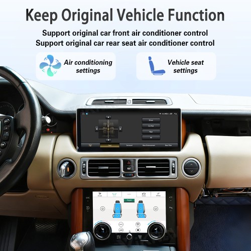 Viknav Android Radio and AC Panel For Land Rover Range Rover V8 L322 2002-2012 Multimedia Player GPS Navigation Stereo Wireless Carplay Android Auto Digital AC Control Touch Screen