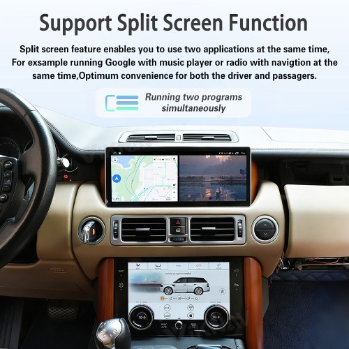 Viknav Android Radio and AC Panel For Land Rover Range Rover V8 L322 2002-2012 Multimedia Player GPS Navigation Stereo Wireless Carplay Android Auto Digital AC Control Touch Screen