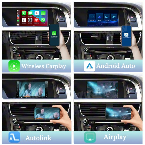 Viknav Linux Interface Box for AUDI A4 A5 Q5 2008-2018 Wireless CarPlay Decoder Android Auto GPS Navigatipn Original Car Radio Screen