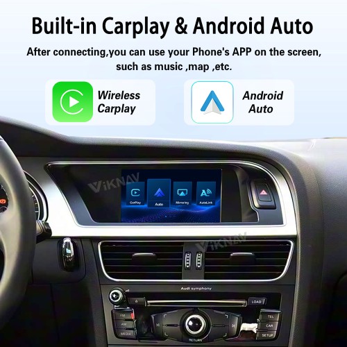 Viknav Linux Interface Box for AUDI A4 A5 Q5 2008-2018 Wireless CarPlay Decoder Android Auto GPS Navigatipn Original Car Radio Screen