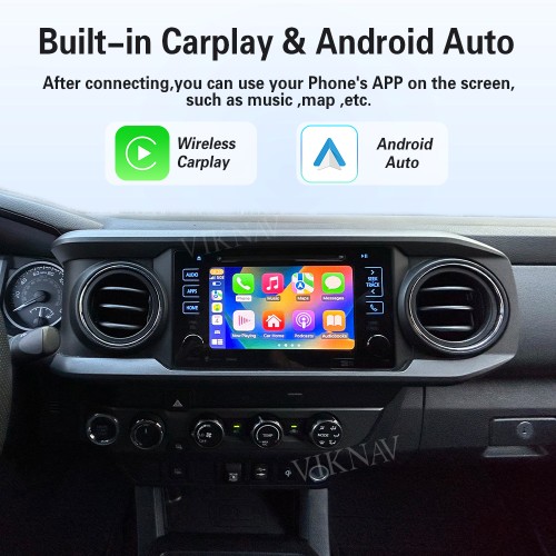 Viknav Linux Interface Box for Toyota Tacoma 2014-2019 Wireless CarPlay Android Auto GPS Navigation Original Car Radio Screen