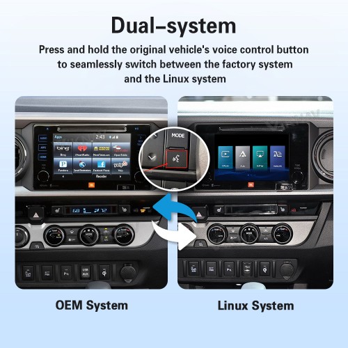 Viknav Linux Interface Box for Toyota Tacoma 2014-2019 Wireless CarPlay Android Auto GPS Navigation Original Car Radio Screen