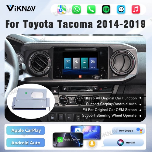 Viknav Linux Interface Box for Toyota Tacoma 2014-2019 Wireless CarPlay Android Auto GPS Navigation Original Car Radio Screen