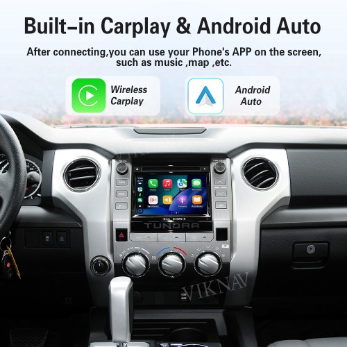 Viknav Linux Interface Box for Toyota Tundra 2014-2017 Wireless CarPlay Android Auto GPS Navigation Original Car Radio Screen